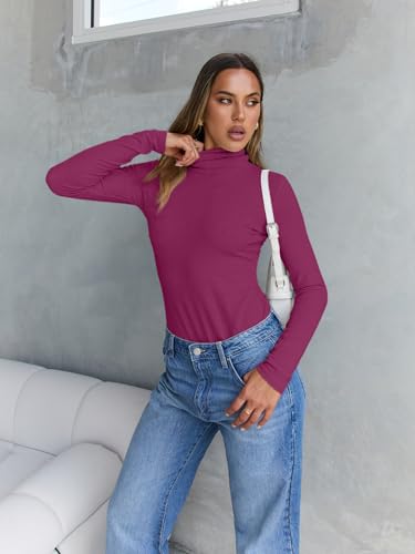 Image of Trendy Queen Women's Turtleneck Long Sleeve Shirts Basic Underwear Tops Winter Clothes 2026