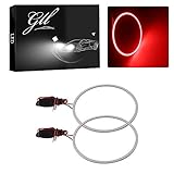 GrandviewTM 2x 100mm 72SMD COB Angel Eyes Halo Ring Lamp Light Bulb Headlight for BMW Benz(9-30V)-Red