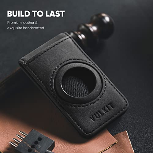 Image of VULKIT Men's Magnetic Money Clip with Airtag Holder - Airtag NOT Included- Holds Up to 15 Cash or 8 Cards, Black, Slim, Minimalist