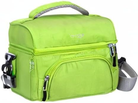 Bentgo Deluxe Lunch Bag - Durable and Insulated Lunch Tote with Zippered Outer Pocket, Internal Mesh Pocket, Padded & Adjustable Straps, & 2-Way Zippers - Fits Most Bentgo Lunch Boxes (Green) - Image 7