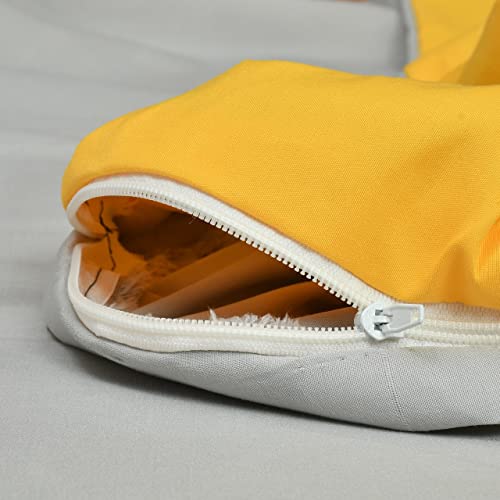 Image of Reversible Plain Glace Cotton Single Bed Quilt Cover /Duvet Cover /Rajai Cover /Blanket Cover with Zipper (60X90 Inches) (Yellow, Single)