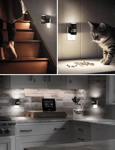 Image of L LOHAS LED Motion Sensor Night Light Plug in, 5000K Daylight White, 2 Pack | Night Lights Plug into Wall with Adjustable Brightness, 1W Energy-Saving Nightlight for Bathroom Bedroom Kitchen Hallway