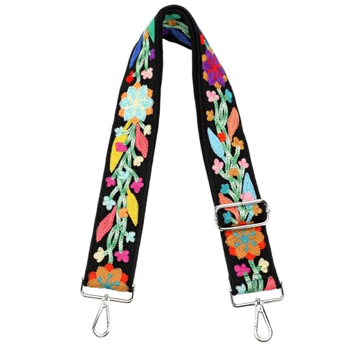 Image of Crochet Flower Purse Strap,Knit Wide Replacement Crossbody for Shoulder Strap Bag Adjustable 2inch Guitar Strap