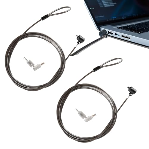 Juego de 2 cierres de seguridad para portátiles Samsung, Android y todos los demás portátiles y tabletas (estilo llave negra, 2 unidades)
