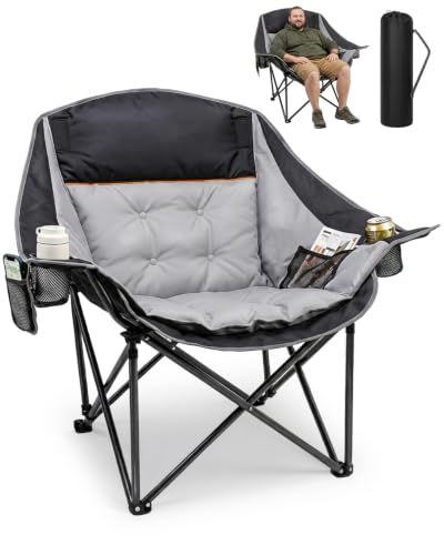 HOPERAN Silla Plegable Oversized para Camping para Adultos, Capacidad 500 lbs