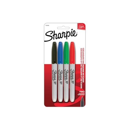 Sharpie Marcadores Permanentes, Punta Fina, Surtidos, 4 Piezas, 1825090