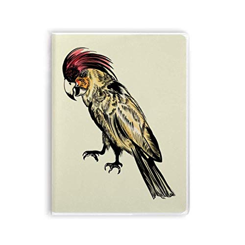 Cuaderno de plumas amarillas con elegante acabado texturizado de loro exótico