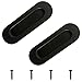 MOROBOR Tirador de gabinete, 2 piezas de acero inoxidable negro ovalado agujero lateral empotrado manija de puerta deslizante para cajón armario armario