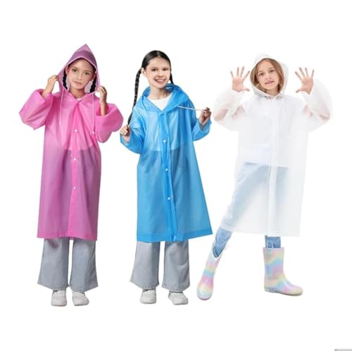 Opiniones y reviews de Impermeables para Niño que puedes comprar esta semana. 43 Reutilizable Poncho Impermeable Niño, 3 Piezas LONROI EVA Poncho Lluvia, Capas de Lluvia Impermeable EVA para Viajar, Senderismo, Acampar y Al Aire Libre