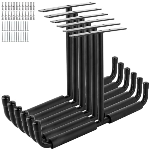 GBACHOOSE 6er Set Garage Schwerlasthaken, Metall Deckenhalterung, Deckenregal Hängend Deckenhaken Wandhaken für Fahrrad, Holz, Leiter, Angelrutenund Sportgeräten wie Ski, Surfboard