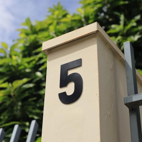 Número Residencial Acrílico Espelhado Para Área Externa ou Interna 20 cm Preto + Fita 3M (5)