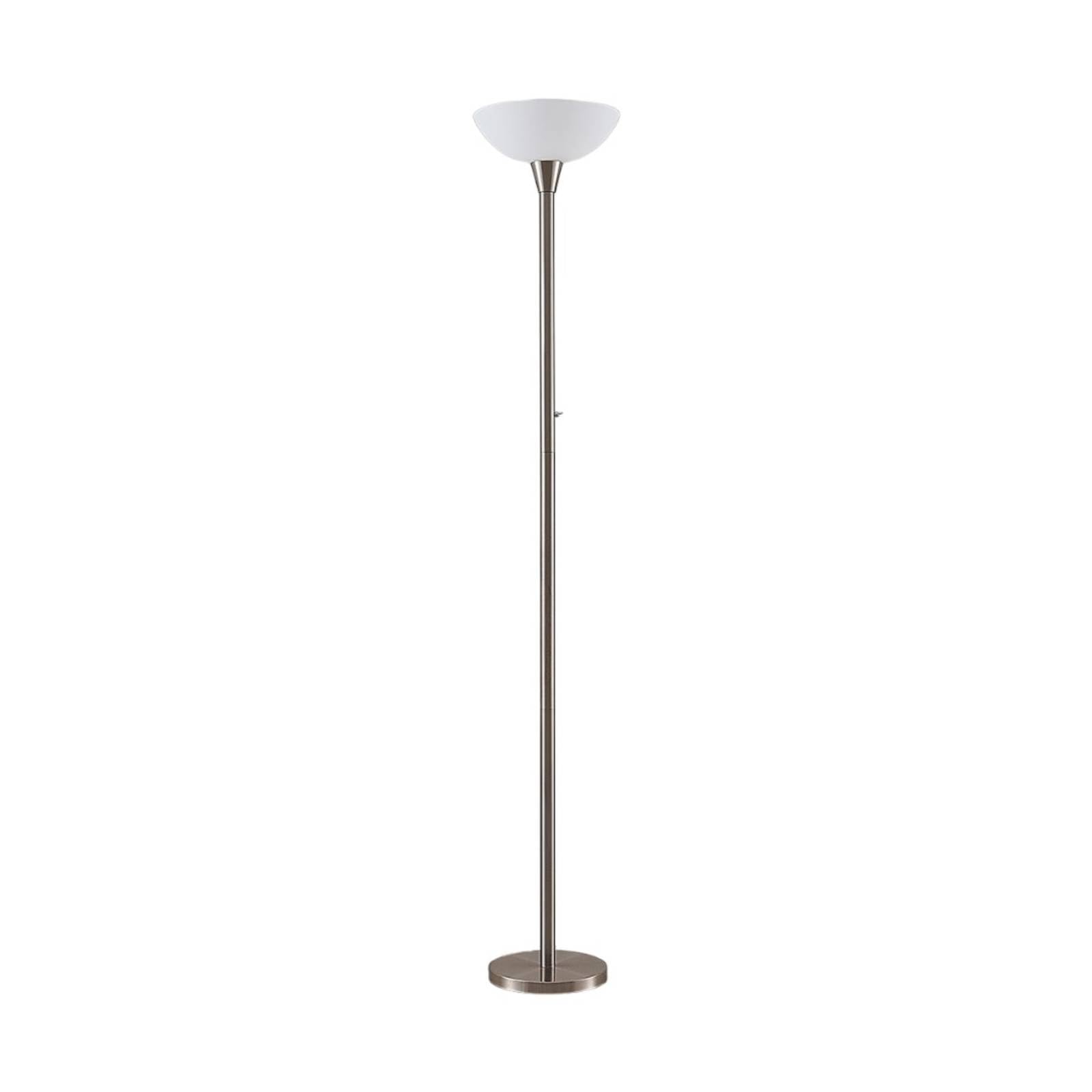 Lindby Nickel Satined, White Floor Lamp Ignacia (Modern) In Silver Made Of Metal For E.g. Living Room & Dining (1 Light Source, E27) From Standard Uplighter