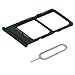 MMOBIEL Dual SIM Kartenhalter Kompatibel mit Huawei P40 Lite 2020 - SIM Card Tray Schlitten - Inkl. SIM Pin - Schwarz
