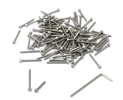 Image of iexcell 100 Pcs M2.5 x 25mm Thread Pitch 0.45 mm Stainless Steel 304 Hex Socket Head Cap Screws Bolts Kit