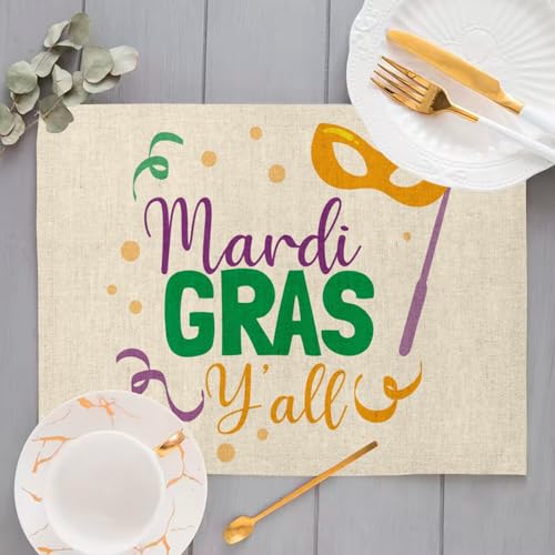 Sets de table en lin Carnaval New Orleans pour grands repas conviviaux - 4