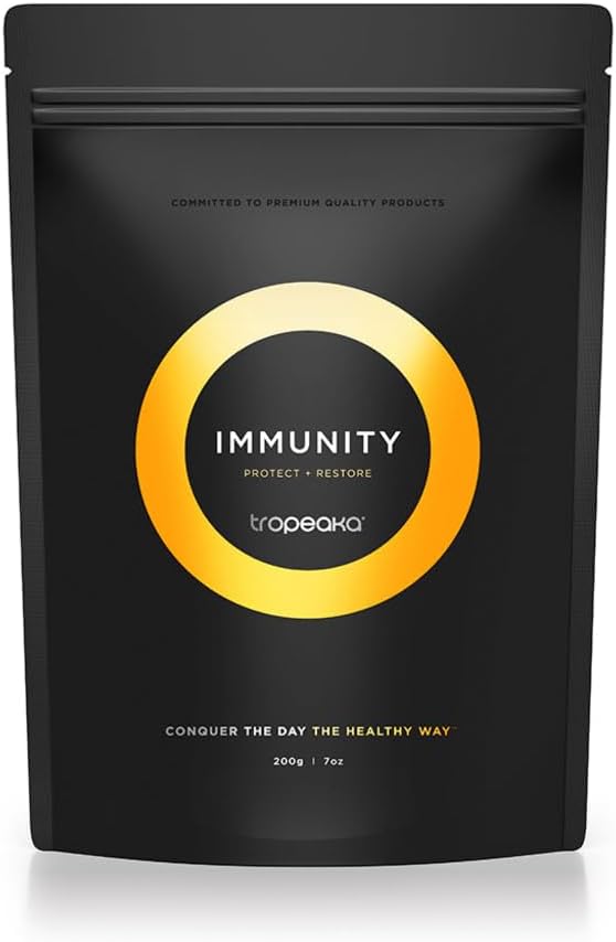 Tropeaka Immunity Powder - Immune Support Supplement, Antioxidant Rich Superfood Powder with Vitamins & Minerals, Boost Energy & Collagen Production - Vegan, Gluten Free, Non-GMO - 7oz (20 Servings)