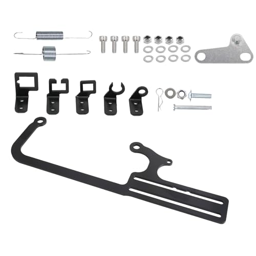 EZ-EFI 304147 Throttle Cable Mount Kits For 4150 Carburetor Throttle Cable Mount Bracket Steel Black Adjustable for Automatic Transmission TV Cables for GM 700R4 Transfer (304147)