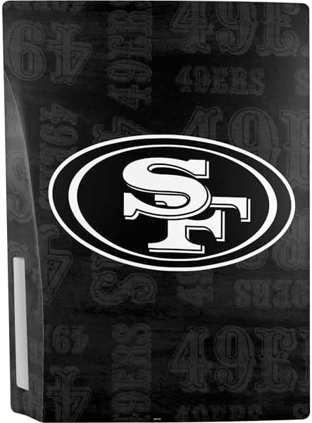 Skinit Decal Gaming Skin Compatible with PS5 Bundle - Officially Licensed NFL San Franciso 49ers Black & White Design