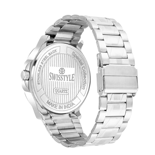 Image of SWISSTYLE Men's Quartz Watch, Silver Stainless Steel Band,