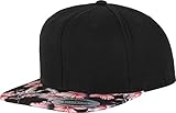 Yupoong Flexfit Unisex Kappe Floral Snapback 2-Tone Cap, blanko Cap mit geradem Schirm mit Blumen-Muster, One Size Einheitsgröße für Männer und Frauen
