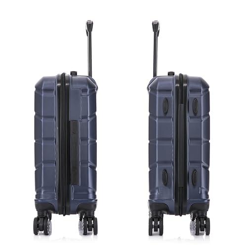 Image of DUKAP SENSE 20-Inch Carry-On Hardside Spinner Luggage Durable Zippered Blue
