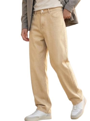Image of Urbano Fashion Men's Loose Mid Rise Baggy Fit Washed Jeans Non-Stretchable