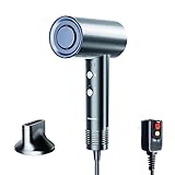 Sandoo Hair Dryer Ionic Blow Dryer High Speed for Fast Drying 110,000 RPM, Healthy Temperature Care Ions Dryer with Concentrator Magnetic Nozzle & Cleaning Brush, 1400W, BH1510
