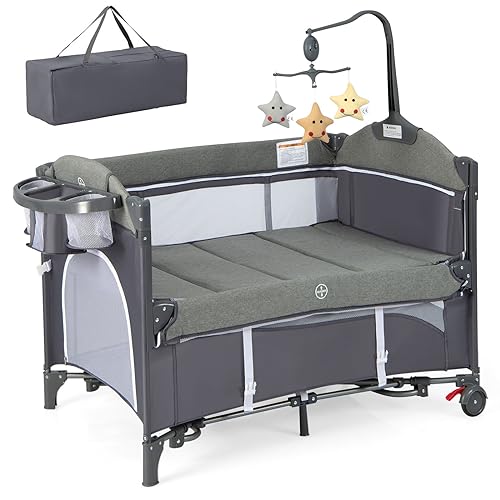 🌙★Struttura Stabile e Sicuro★ Il telaio di questo lettino è realizzato con tubi metalli resistenti, quindi il box per bambini ha una struttura stabile e sicuro che regge fino a 30 kg. Il lettino sospeso più alto è adatto al tuo bambino fino a 15 kg (circa 6 mesi di età).