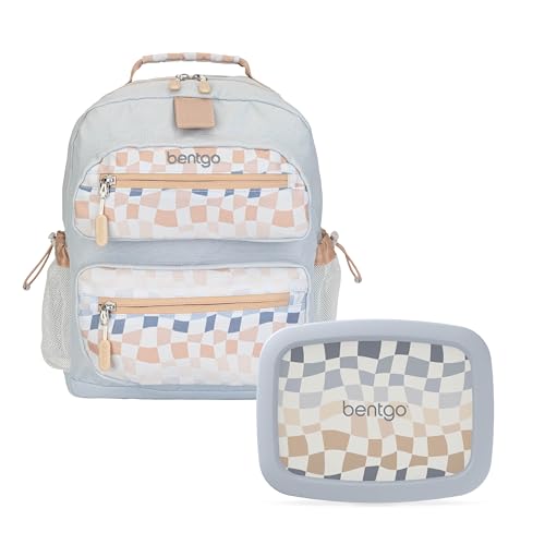 Bentgo® Kids 14” Backpack Set With Kids Prints Lunch Box (Checker Gradient)
