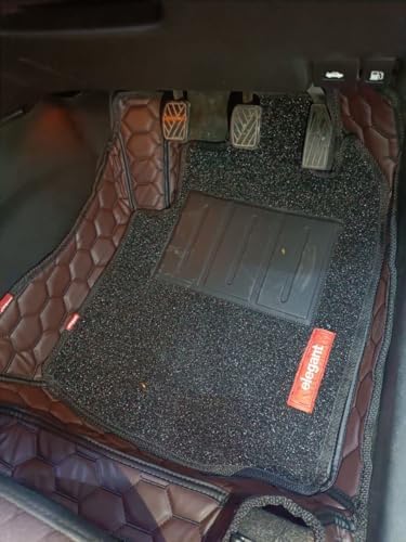 Elegant Toyota Urban Cruiser Hyryder Custom Fit 7D Car Floor/Foot/Mat (Brown and Black)
