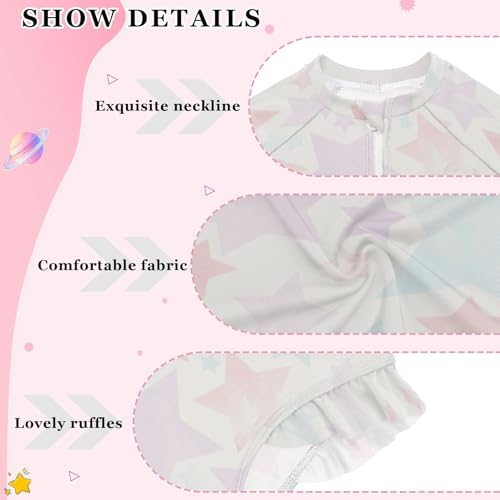 Splash Star Girls Swimsuit One Piece Rash Guard Girls' Swimwear Long Sleeve Swimsuits for Girl Size 3-12T4