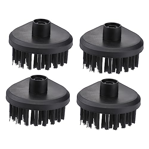 WOFASHPURET 4pcs Cleaning Machine Brush Head Steam Scrubber Magnetic Vacuum Cleaning Brushes for Household Use Washing Brush Multi-Functional Household Cleaning Machine Plastic Black