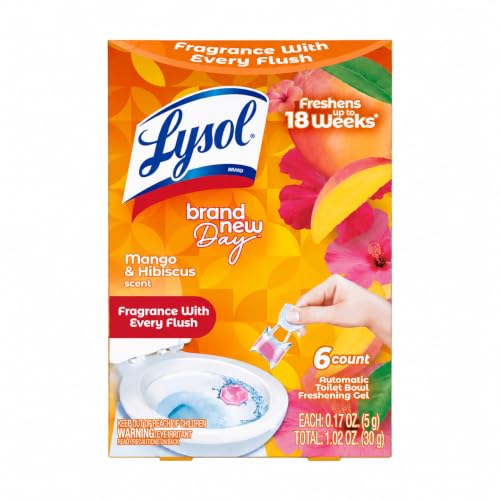 Lysol Click Gel Toilet Bowl Cleaner, Gel Stamp, Mango, 6 Cou...