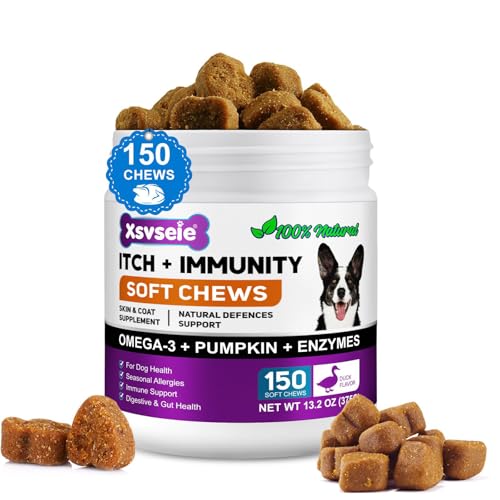 Alivio de la alergia del perro, masticables para el alivio de la picazón en la piel del perro, masticables para alivio de alergias inmunológicas, detiene la picazón excesiva, el enrojecimiento, el