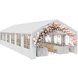 YITAHOME 20x40FT Party Tent Heavy Duty Wedding Tent Event Shelters Outdoor Canopy Upgraded Galvanized Steel Carport with Removable Sidewall Windows for Commercial and Parties (White)