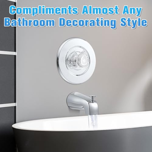 Image of Enhon Tub and Shower Trim Kit, Shower Trim Compatible with Moen Chateau T470 Single Handle Tub /Shower Standard Valve, Escutcheon Screws Tube and Handle(Chrome, Knob)