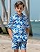 Yoimira Boys Hawaiian Shirt and Short Set Beach Shirts for Kids Printed Casual Outfit 2 Piece with Pocket 7-14 Years