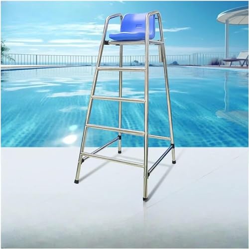 Escalera para piscina 180 cm con asiento para salvavidas miniatura 1
