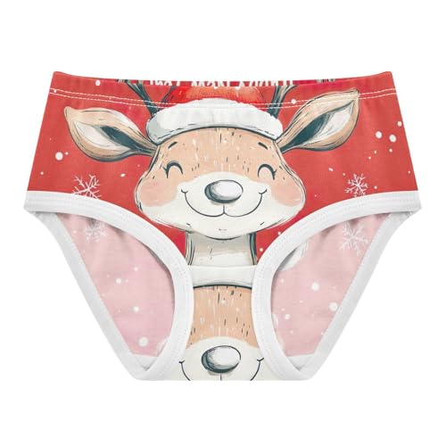 Cotton Girls Underwear Toddler Christmas Cute Elk Red Panties for Girl Florals Kids Briefs Undies 2t