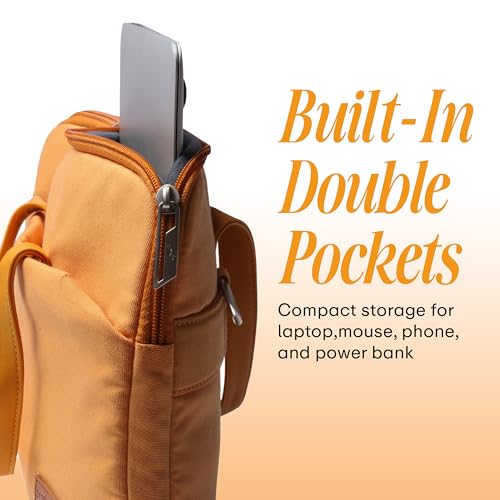 Image of Protecta Grace Office Laptop Messenger Bag for Men and Women Canvas Look Laptop Briefcase Water Repellent Padded Laptop Messenger Sleeve Bag 15.6 Inch Ideal for Office & Work in Color Yellow