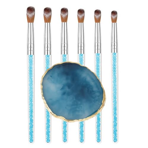 7 Multi-Size Nail Art Brush Set Nail Art Tool Set Resin Palette For DIY Makeup Display Board For Home Salon Pro & Beginner