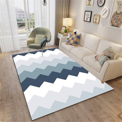 Xiaosua Alfombras De Pelo Corto Alfombra Lavable Lavadora Moqueta Terraza Rectangular Dormitorio Gris BLU 200x260CM Decoracion Habitacion Adolescente Cuadrada