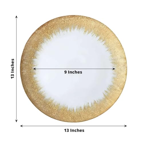 Set de 8 platos cargadores de plástico dorados 13" miniatura 3