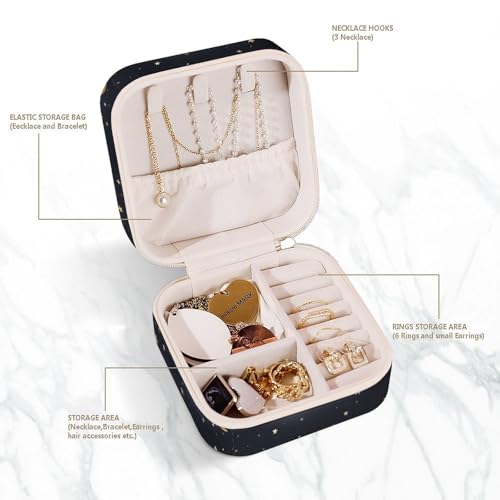 Boîte à bijoux colliers anti-nœuds, format nomade compact lune - 6