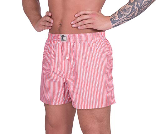 LUFT Mens Cotton 2 Pack Striped Soft Stretch Elastic Waistband Boxer Shorts2
