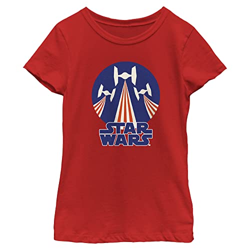 T-shirt Star Wars fille manches courtes à motif drapeau pour cadeau d'anniversaire
