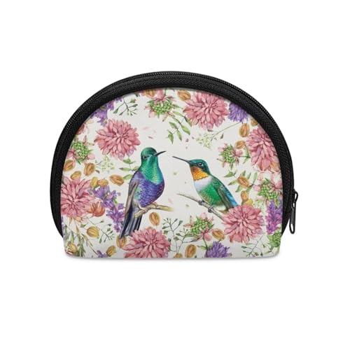Hummingbird Wallet for Women with Zipper Flower Wallet Pouch Bag for Girls