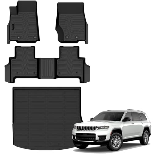 All Weather Floor Mats Cargo Mat Fit for Jeep Grand Cherokee(WL Include 4xe, Not WK2 or WL75)...