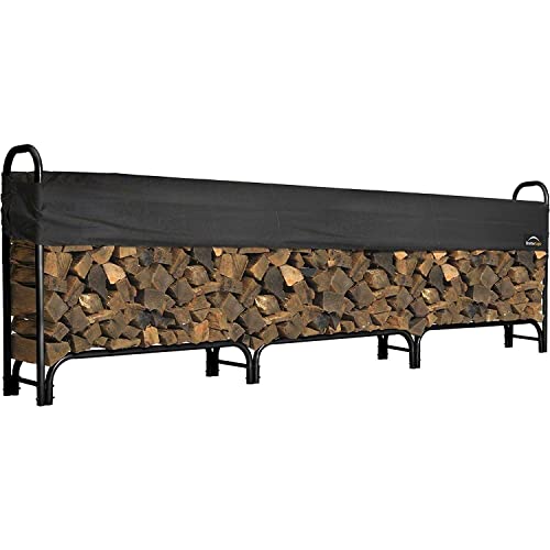 Shelterlogic 12' Adjustable Heavy Duty Outdoor Firewood Rack With Steel Frame Construction And Water-Resistant Cover #TOP13