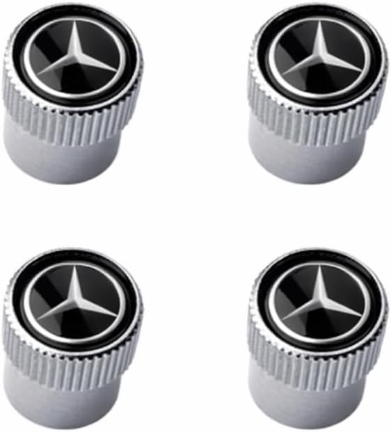 Mercedes Benz Genuine Q-6-40-8126 - Valve STEM CAPS, Black with Silver Star